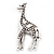 Burn Silver Diamante Giraffe Brooch - view 6