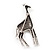 Burn Silver Diamante Giraffe Brooch - view 5