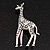 Burn Silver Diamante Giraffe Brooch - view 3
