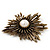 Large Vintage Bronze 'Star' Simulated Pearl Brooch - view 3