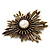 Large Vintage Bronze 'Star' Simulated Pearl Brooch - view 4