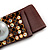 Grey Fabric Diamante Simulated Pearl Brooch - view 4