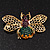 Multicoloured Swarovski Crystal Bee Brooch In Gold Plated Metal - view 2