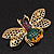 Multicoloured Swarovski Crystal Bee Brooch In Gold Plated Metal - view 8