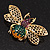 Multicoloured Swarovski Crystal Bee Brooch In Gold Plated Metal - view 9