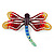 Multicoloured Austrian Crystal 'Dragonfly' Brooch In Silver Plated Metal - view 3