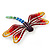 Multicoloured Austrian Crystal 'Dragonfly' Brooch In Silver Plated Metal - view 8