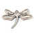 Multicoloured Austrian Crystal 'Dragonfly' Brooch In Silver Plated Metal - view 6