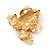 Small Green Enamel 'Frog' Brooch In Gold Plated Metal - 2.5cm Length - view 5