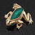 Small Green Enamel 'Frog' Brooch In Gold Plated Metal - 2.5cm Length - view 3