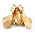 Yellow/Black Enamel Bee Brooch In Gold Plated Metal - 4cm Length - view 6