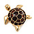 Gold Plated Brown Enamel 'Turtle' Brooch - view 4
