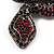 Black/ Red Austrian Crystal Snake Brooch In Gun Metal Finish - view 4