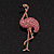 Pink Swarovski Crystal 'Flamingo' Brooch In Gold Plated Metal - view 4