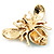 Small Funky Bee Brooch In Gold Plated Metal - 2.5cm Length - view 7