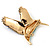 Multicoloured Crystal 'Hummingbird'  Brooch In Gold Plated Metal - view 5
