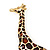 Brown Enamel 'Giraffe' Brooch In Gold Tone Metal - 50mm L - view 2