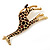 Brown Enamel 'Giraffe' Brooch In Gold Tone Metal - 50mm L - view 5