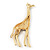 Brown Enamel 'Giraffe' Brooch In Gold Tone Metal - 50mm L - view 3
