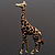 Brown Enamel 'Giraffe' Brooch In Gold Tone Metal - 50mm L - view 4