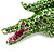 Salad Green Swarovski Crystal 'Crocodile' Brooch In Rhodium Plated Metal - view 3