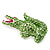 Salad Green Swarovski Crystal 'Crocodile' Brooch In Rhodium Plated Metal - view 5