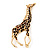 Gold Plated Enamel 'Giraffe' Brooch - view 7