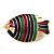 Multicoloured Enamel 'Fish' Brooch In Gold Plated Metal - view 3