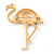 Crystal Enamel 'Flamingo' In Gold Plated Metal - view 6