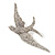 Swarovski Crystal Swallow Brooch In Rhodium Plated Metal - view 2