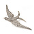 Swarovski Crystal Swallow Brooch In Rhodium Plated Metal - view 5