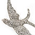 Swarovski Crystal Swallow Brooch In Rhodium Plated Metal - view 3