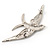 Swarovski Crystal Swallow Brooch In Rhodium Plated Metal - view 4