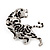 'Roaring Tiger' Brooch In Rhodium Plated Metal - view 4