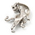 'Roaring Tiger' Brooch In Rhodium Plated Metal - view 5