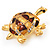 Light Gold Plated Enamel 'Turtle' Brooch - view 3