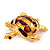 Light Gold Plated Enamel 'Turtle' Brooch - view 6