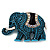 Light Blue Acrylic Elephant Brooch - view 3