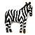 'African Zebra' Black/White Enamel Brooch In Bronze Tone Metal - view 5