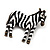 'African Zebra' Black/White Enamel Brooch In Bronze Tone Metal - view 4
