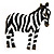 'African Zebra' Black/White Enamel Brooch In Bronze Tone Metal