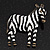 'African Zebra' Black/White Enamel Brooch In Bronze Tone Metal - view 2