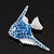 Blue Crystal Exotic 'Fish' Brooch In Rhodium Plated Metal - view 7