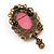Light Pink Crystal Cameo 'Regal Lady' Brooch In Antique Gold Plating - view 3