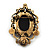 Purple Crystal Cameo 'Regal Lady' Brooch In Antique Gold Plating - view 3