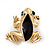 Small Black Enamel 'Frog' Brooch In Gold Plated Metal - 2.5cm Length - view 5