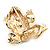 Small Black Enamel 'Frog' Brooch In Gold Plated Metal - 2.5cm Length - view 3