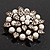 Bridal White Faux Pearl Floral Brooch In Antique Gold Plating - 5.5cm Diameter - view 5