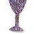 Purple/Lavender Swarovski Crystal 'Glass Of Champagne' Brooch In Rhodium Plated Metal - 6cm Length - view 4