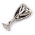 Purple/Lavender Swarovski Crystal 'Glass Of Champagne' Brooch In Rhodium Plated Metal - 6cm Length - view 6